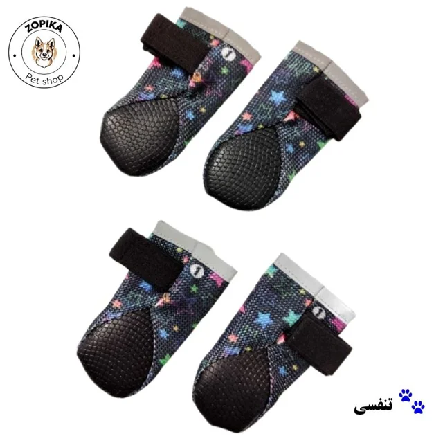 پشت پاپوش تنفسی سگ تادو طرح ستاره با کفی مقاوم و تهویه مناسب پنجه سگ